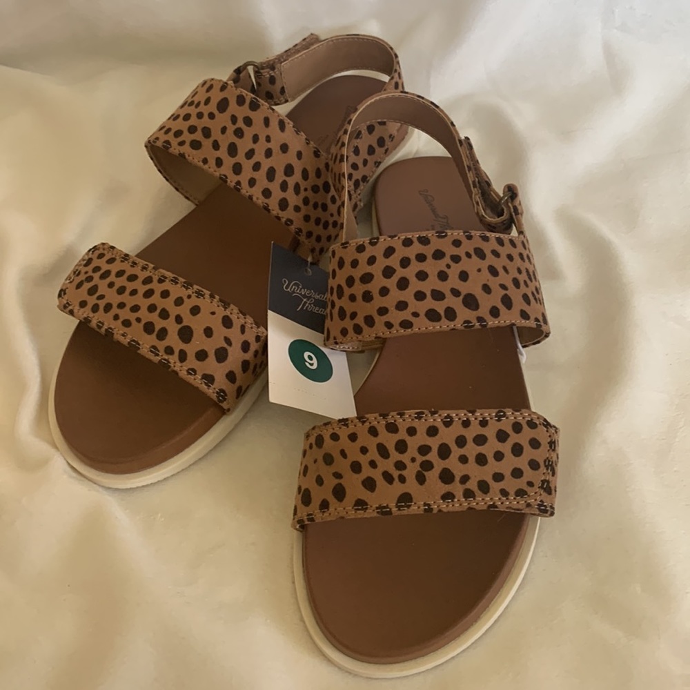 Women’s Tan Cheetah Print Strappy Sandals - Picture 2 of 3
